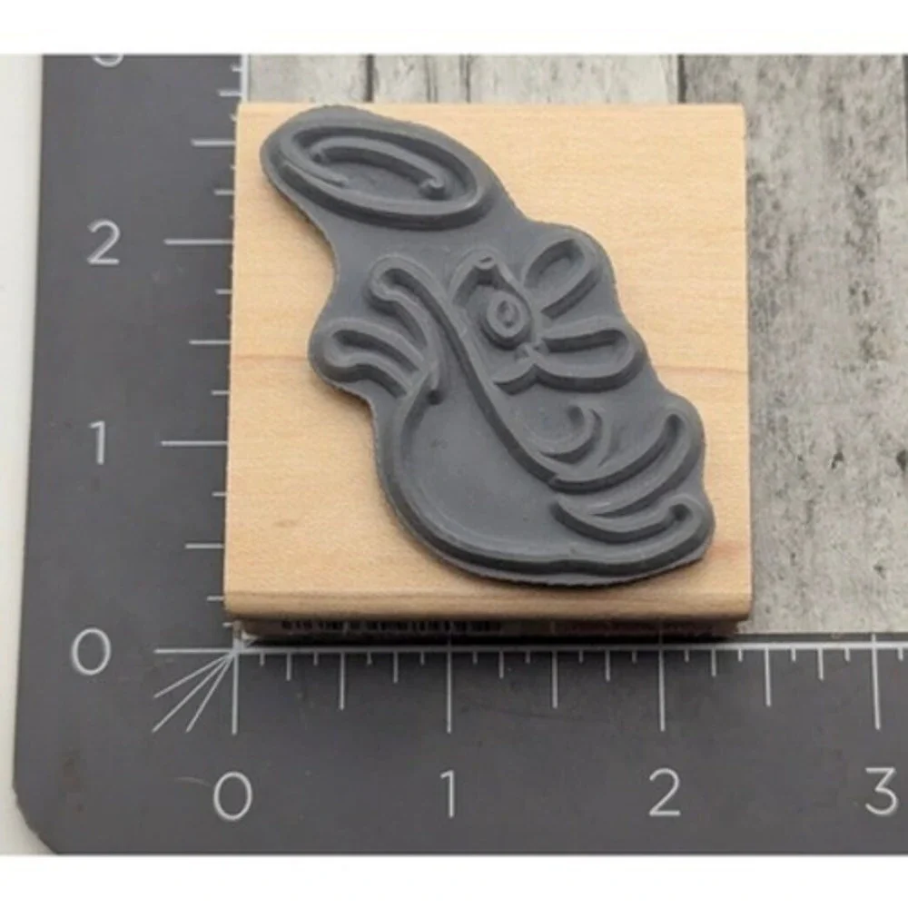 Stampendous Frisbee Catch F100 2000 Dog Puppy Rubber Stamp Wood #i20